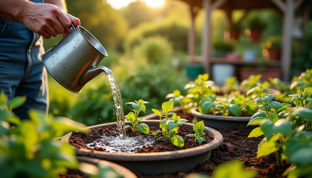 Utiliser un arrosoir pour réussir les semis et jeunes plants du potager